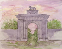 The Lion Gate, Mote Park, Co. Roscommon by Peter Murray